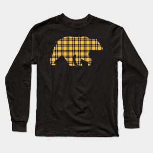 Yellow Plaid Bear Long Sleeve T-Shirt